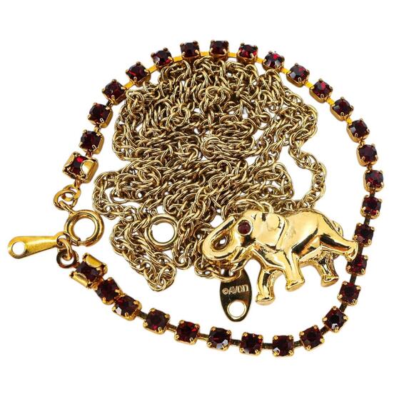 Lot Vintage Jewelry Love Hearts Goldtone & Red Rhinestones Enamel Incl Avon USPS - Picture 3 of 11